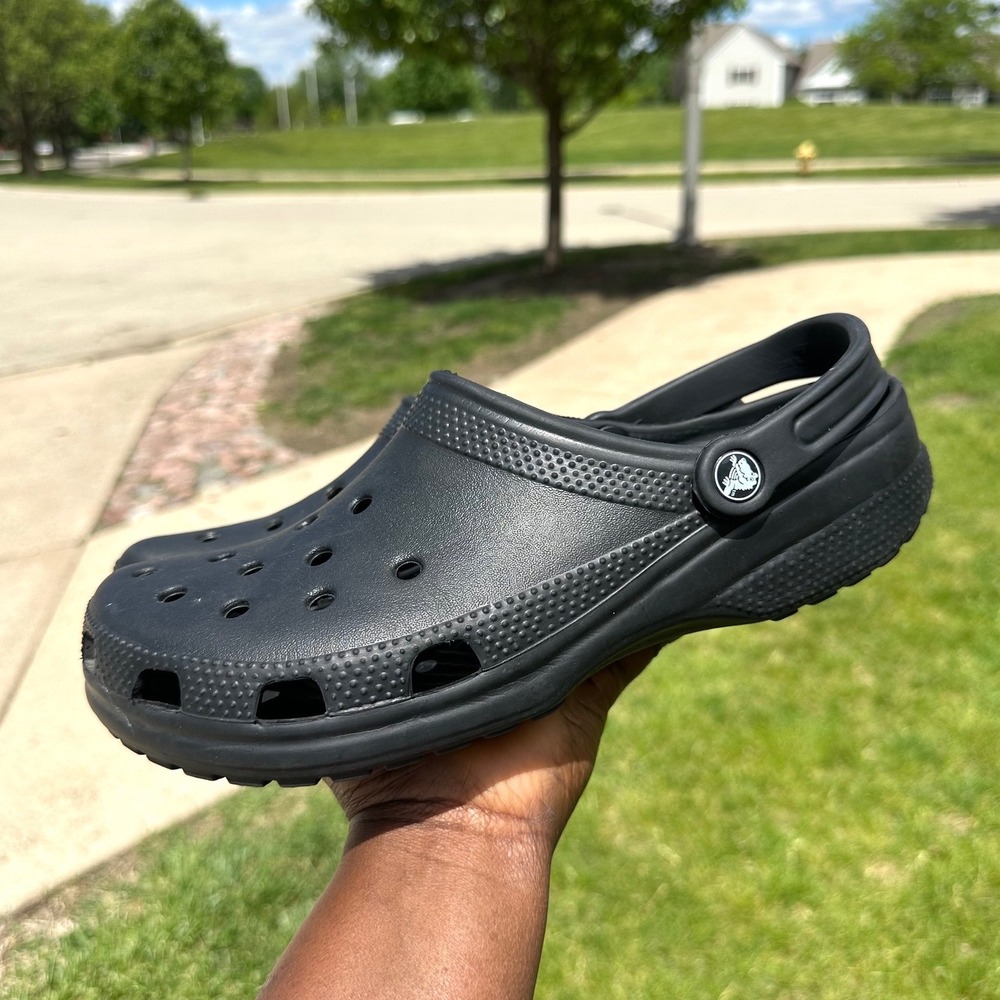 Crocs Adult Classic Clogs Unisex Size M10 W12 Black Sandals - Picture 10 of 12
